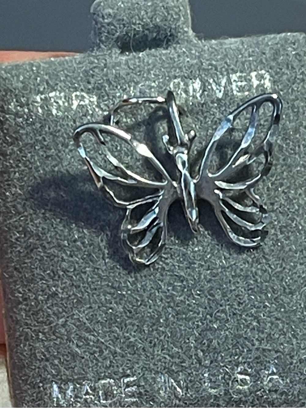 925 silver Butterfly pendant / charm - 3/4” tall x 7/8” wide